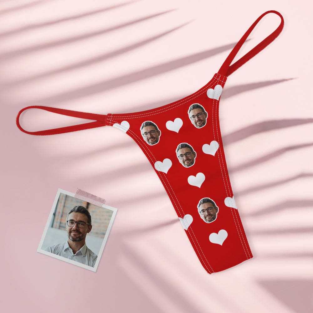 Benutzerdefinierte Gesicht Liebe Herzen Frauen Bunte Tanga String
