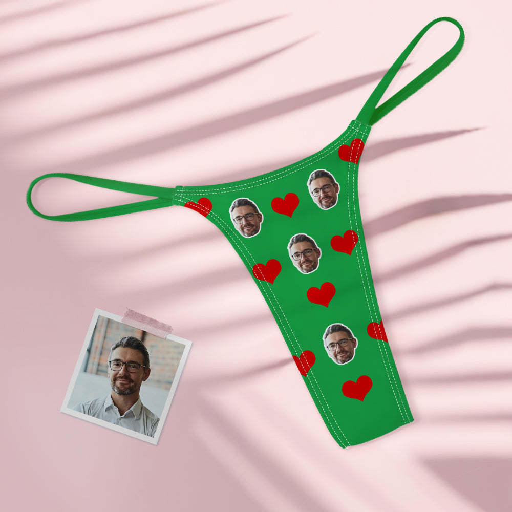 Benutzerdefinierte Gesicht Liebe Herzen Frauen Bunte Tanga String
