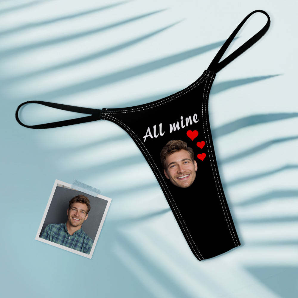 Benutzerdefinierte Gesicht All Mine Herz Frauen Bunte Tanga String