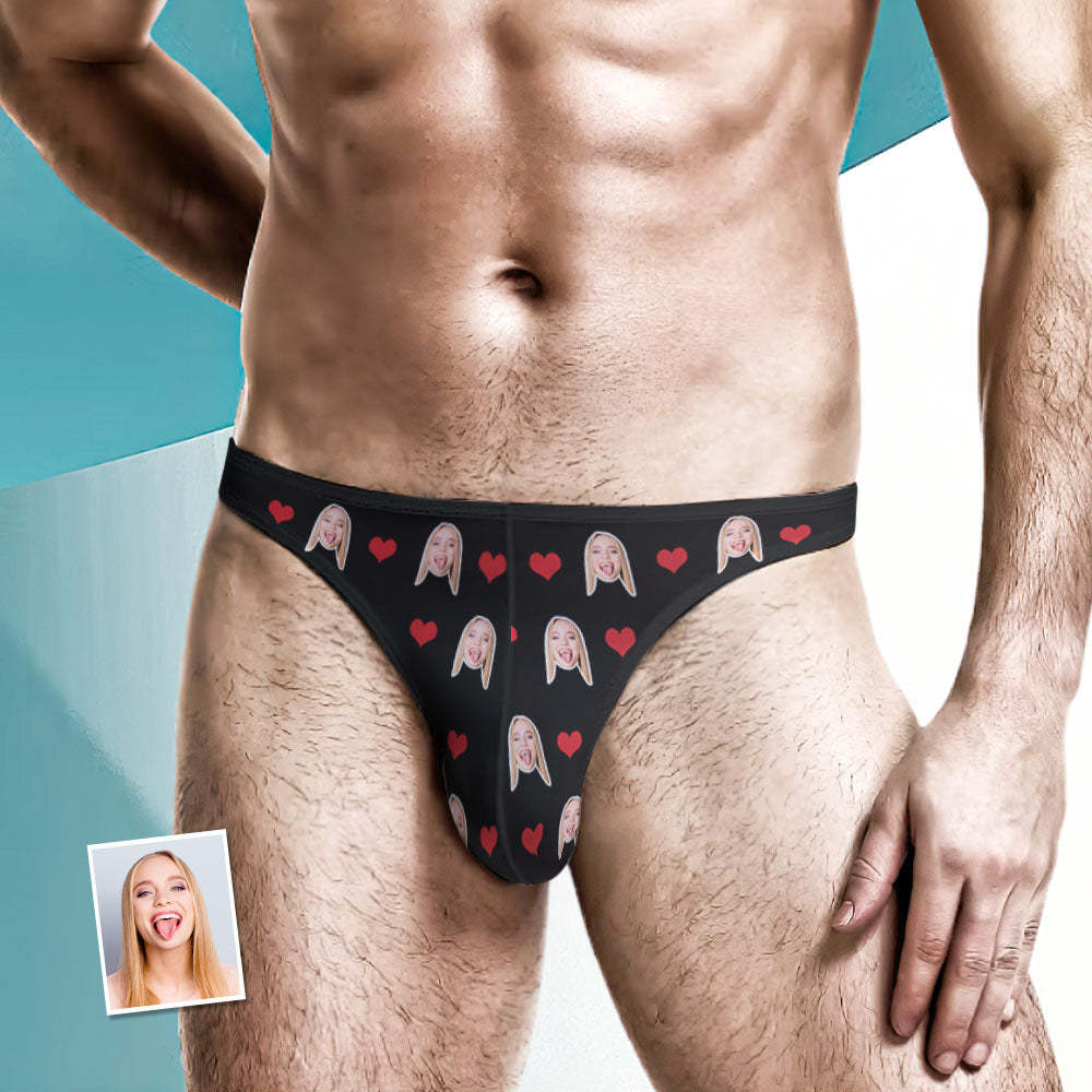 Custom Face Heart Herren Tanga Love Herren Slips - DePhotoBoxer