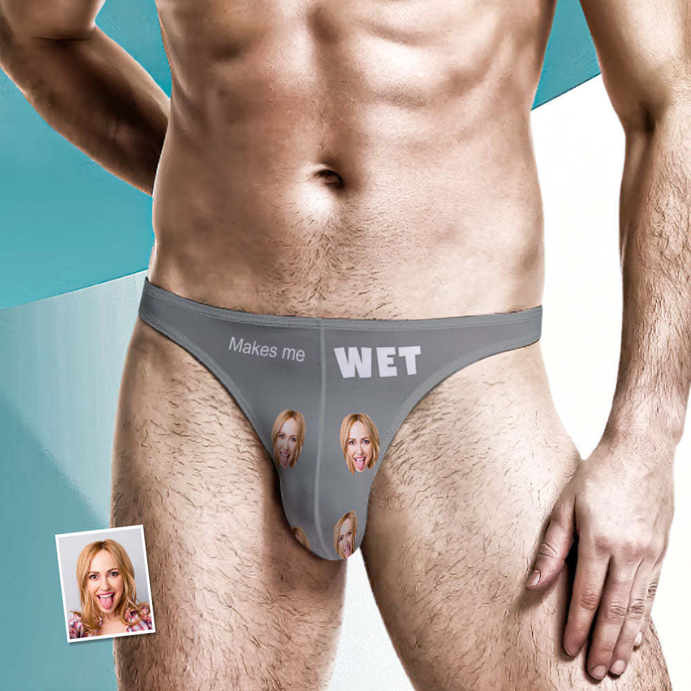 Custom Face Herren-tanga – Makes Me Wet Herren-slip - DePhotoBoxer
