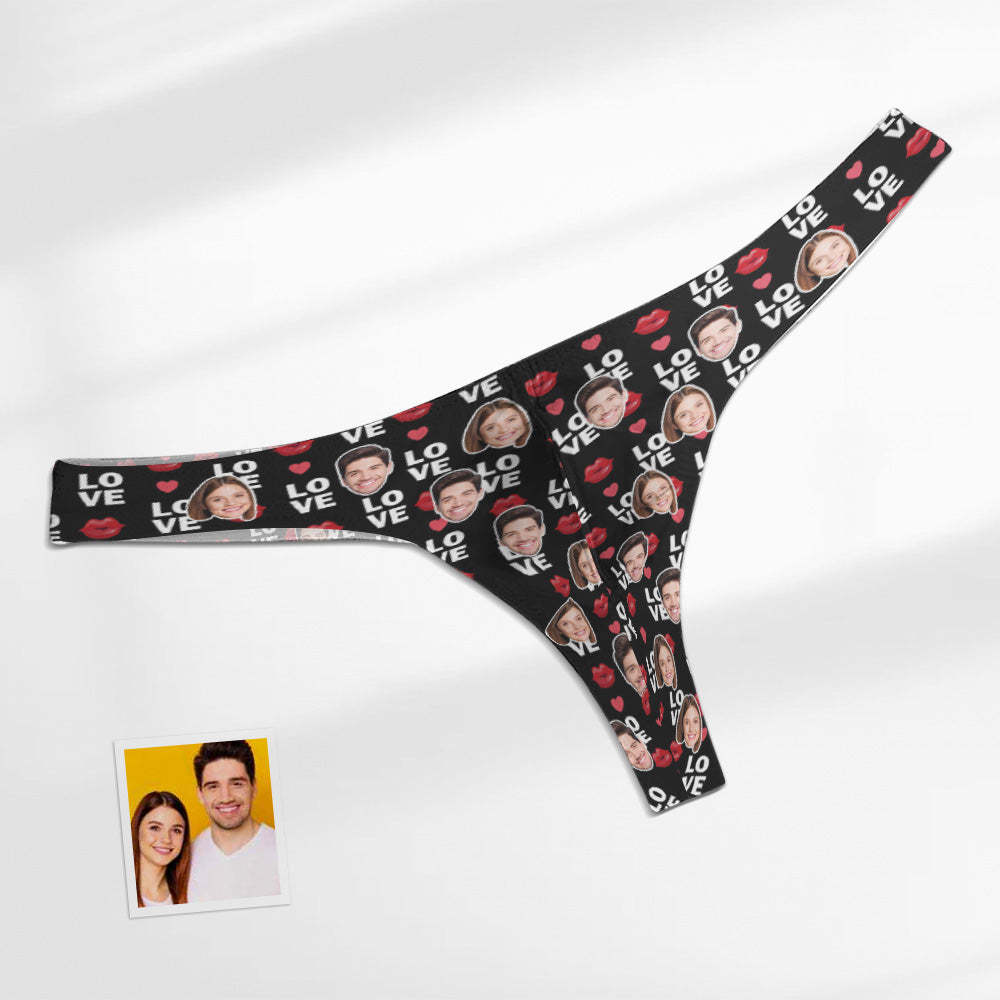 Custom Face Love Herren-tanga, Lippendruck, Herren-slip - DePhotoBoxer