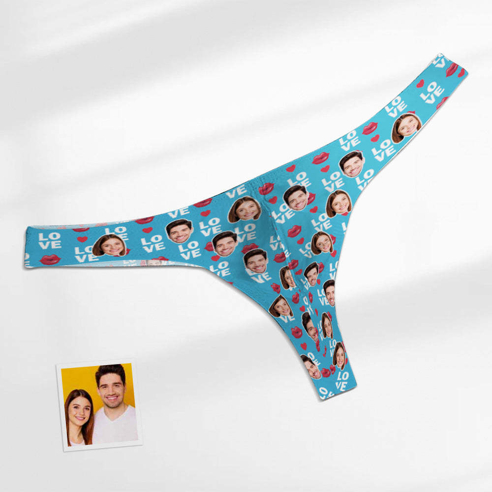 Custom Face Love Herren-tanga, Lippendruck, Herren-slip - DePhotoBoxer