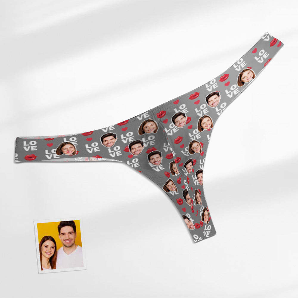 Custom Face Love Herren-tanga, Lippendruck, Herren-slip - DePhotoBoxer