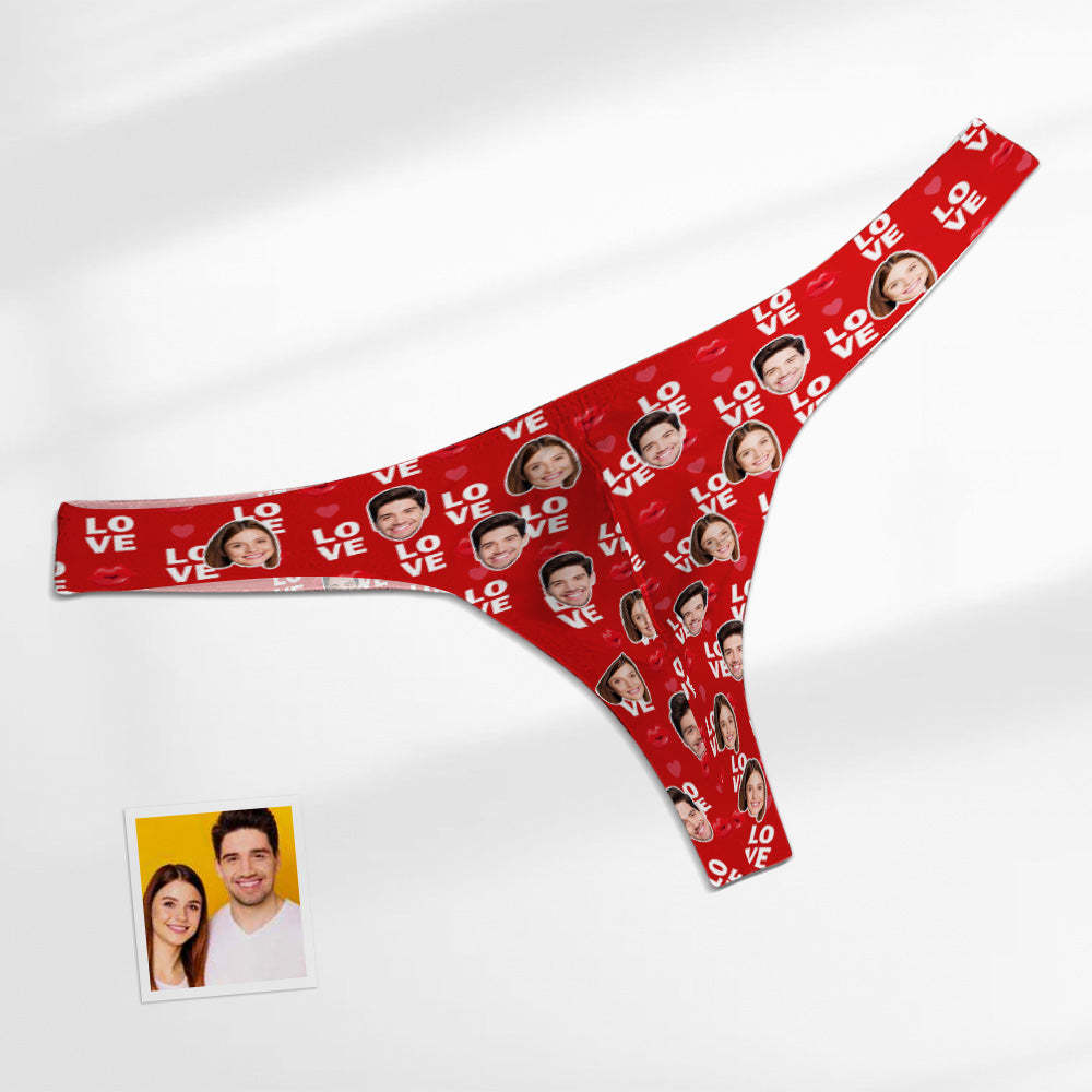 Custom Face Love Herren-tanga, Lippendruck, Herren-slip - DePhotoBoxer