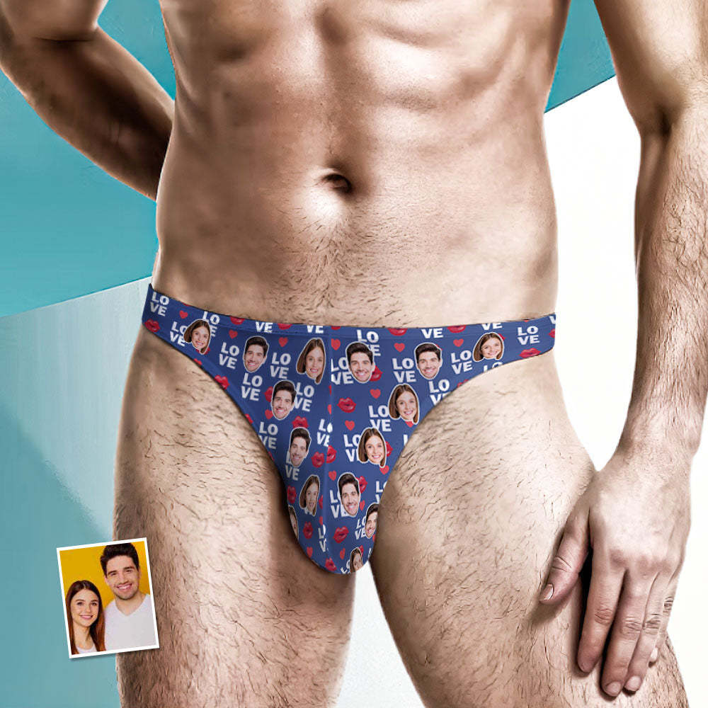Custom Face Love Herren-tanga, Lippendruck, Herren-slip - DePhotoBoxer