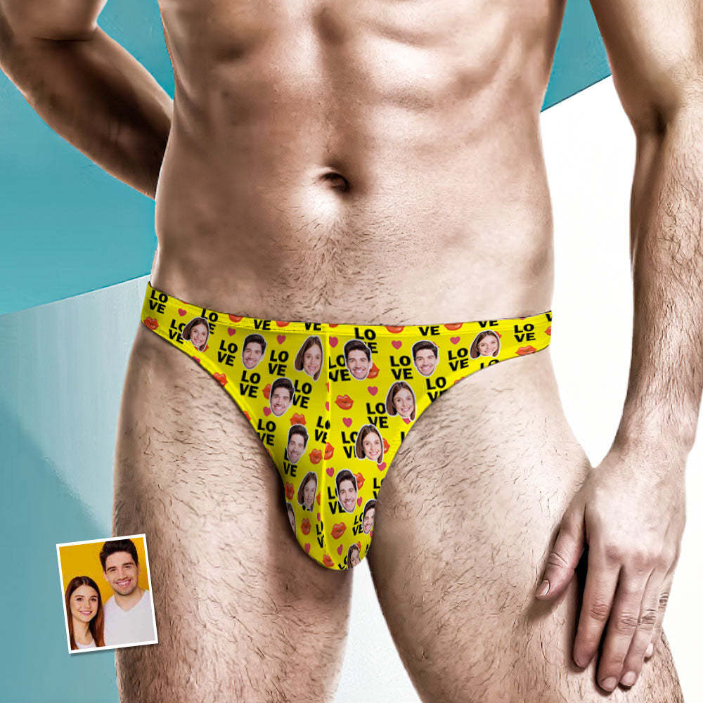Custom Face Love Herren-tanga, Lippendruck, Herren-slip - DePhotoBoxer