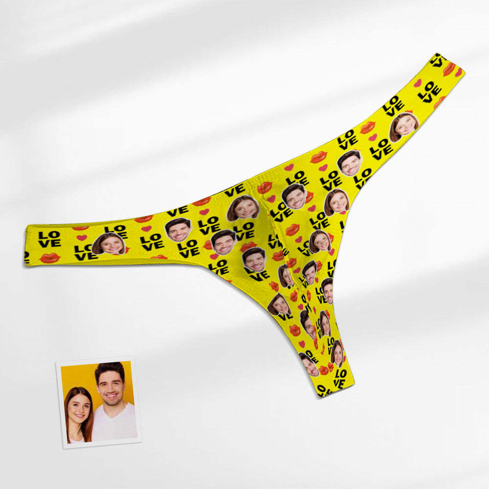 Custom Face Love Herren-tanga, Lippendruck, Herren-slip - DePhotoBoxer