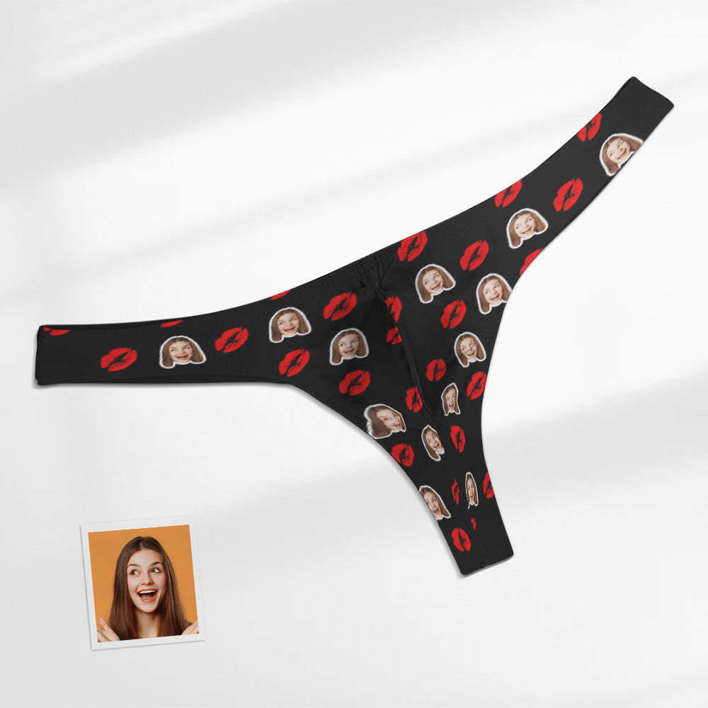 Custom Face Red Lips Herren Tanga Kiss Herren Slips - DePhotoBoxer
