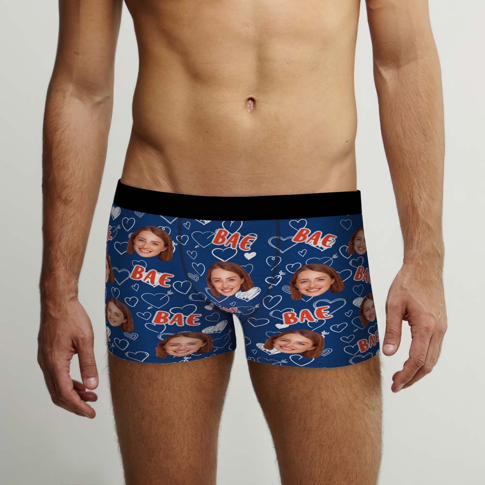 Benutzerdefinierte Gesichts-boxershorts, Personalisierte Herrenshorts Mit Foto – Bae - DePhotoBoxer