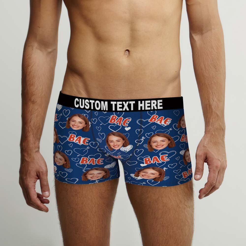 Benutzerdefinierte Gesichts-boxershorts, Personalisierte Herrenshorts Mit Foto – Bae - DePhotoBoxer