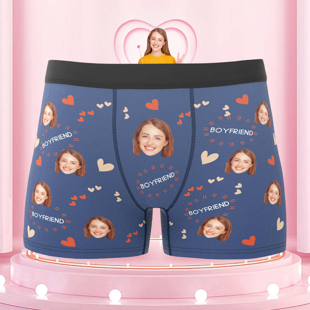 Personalisierte Gesichts-boxershorts, Personalisierte Herren-unterwäsche, Liebes-slips Mit Foto Für Freund - DePhotoBoxer