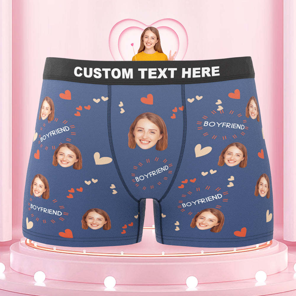 Personalisierte Gesichts-boxershorts, Personalisierte Herren-unterwäsche, Liebes-slips Mit Foto Für Freund - DePhotoBoxer