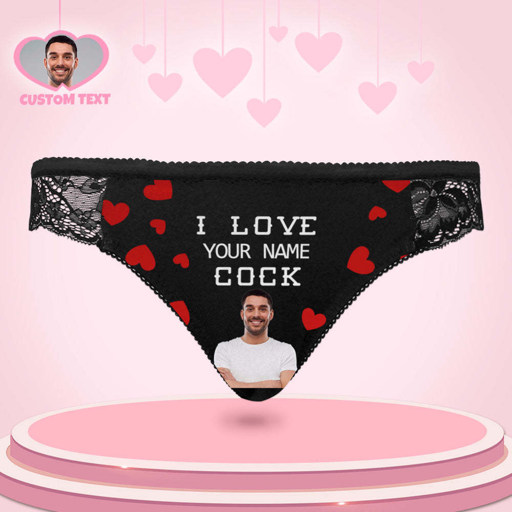 Maßgeschneidertes Damen-spitzenhöschen „i Love Your Cock Face“ Sexy Höschen - DePhotoBoxer