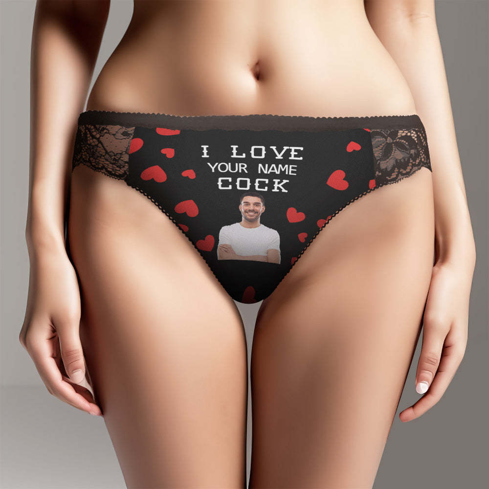 Maßgeschneidertes Damen-spitzenhöschen „i Love Your Cock Face“ Sexy Höschen - DePhotoBoxer