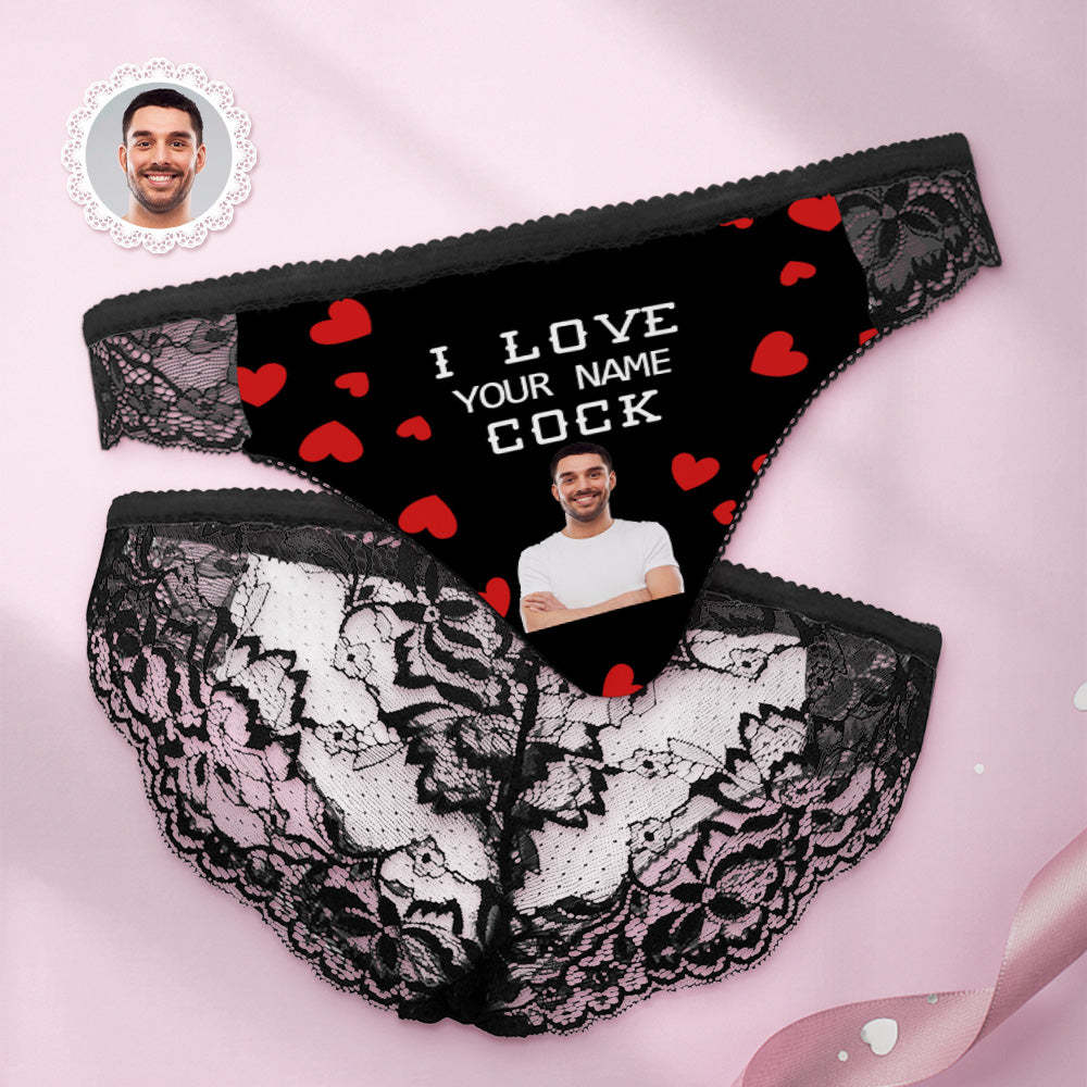 Maßgeschneidertes Damen-spitzenhöschen „i Love Your Cock Face“ Sexy Höschen - DePhotoBoxer