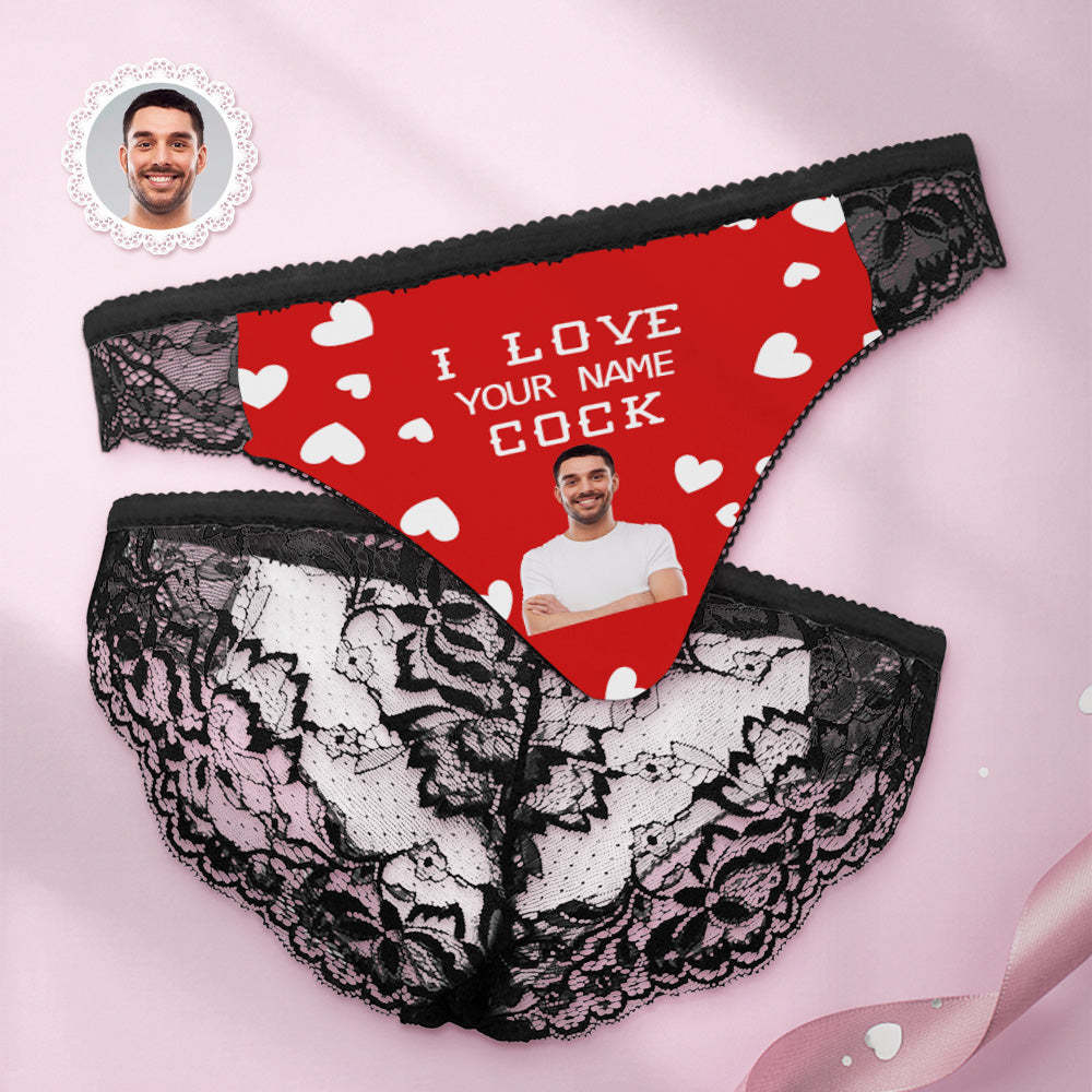 Maßgeschneidertes Damen-spitzenhöschen „i Love Your Cock Face“ Sexy Höschen - DePhotoBoxer