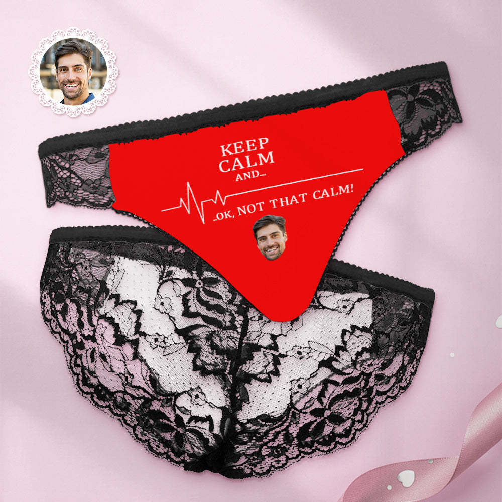 Benutzerdefinierte Frauen Spitzenhöschen Keep Calm Face Sexy Höschen Süßes Geschenk - DePhotoBoxer