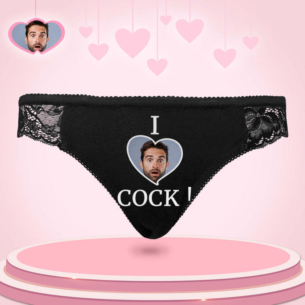 Individuelles Damen-spitzenhöschen „i Love Cock“-foto, Sexy Höschen, Süßes Geschenk - DePhotoBoxer