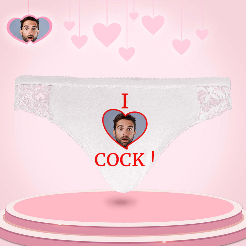 Individuelles Damen-spitzenhöschen „i Love Cock“-foto, Sexy Höschen, Süßes Geschenk - DePhotoBoxer