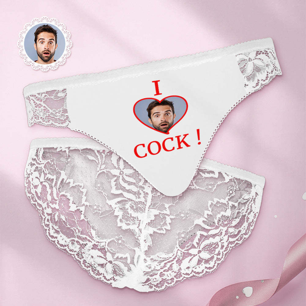 Individuelles Damen-spitzenhöschen „i Love Cock“-foto, Sexy Höschen, Süßes Geschenk - DePhotoBoxer
