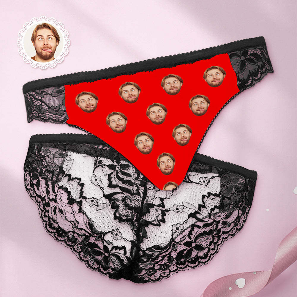 Benutzerdefinierte Frauen Spitzenhöschen Buntes Gesicht Sexy Höschen Süßes Geschenk - DePhotoBoxer