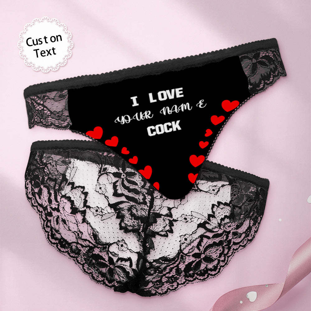 Benutzerdefinierte Frauen Spitzenhöschen „ich Liebe Deinen Schwanz“, Sexy Höschen, Süßes Geschenk - DePhotoBoxer