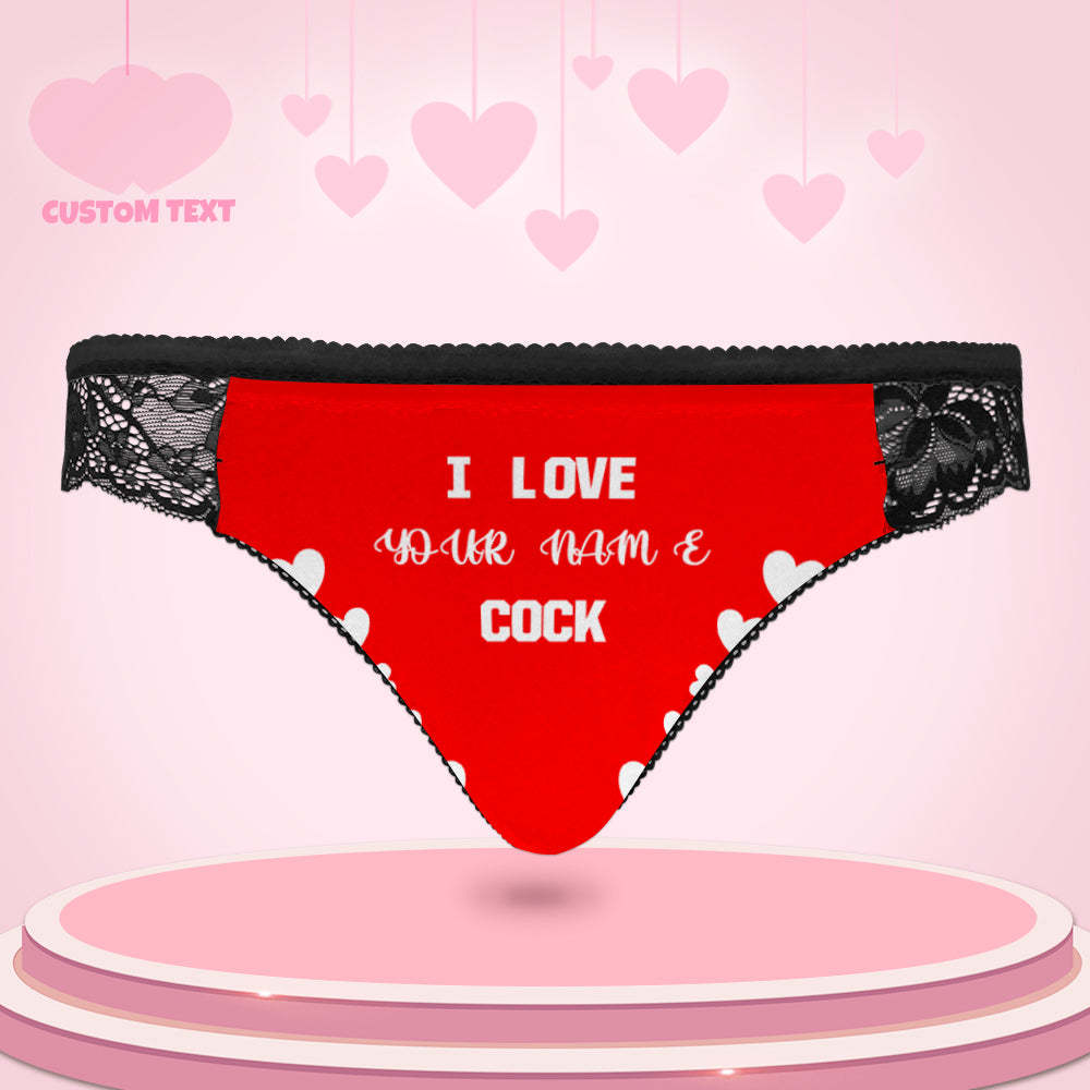 Benutzerdefinierte Frauen Spitzenhöschen „ich Liebe Deinen Schwanz“, Sexy Höschen, Süßes Geschenk - DePhotoBoxer
