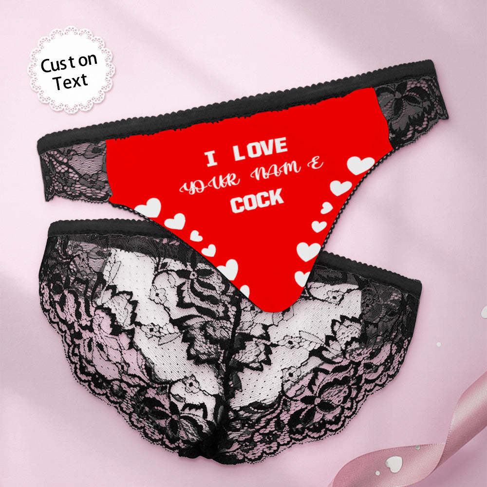 Benutzerdefinierte Frauen Spitzenhöschen „ich Liebe Deinen Schwanz“, Sexy Höschen, Süßes Geschenk - DePhotoBoxer