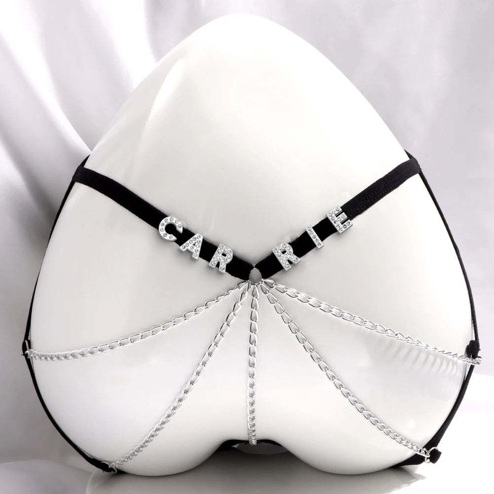 Benutzerdefinierte Sexy Tangas Mit Schmuck, Kristall, Buchstabe, Name, Damenunterwäsche, Geschenk Für Sie - DePhotoBoxer
