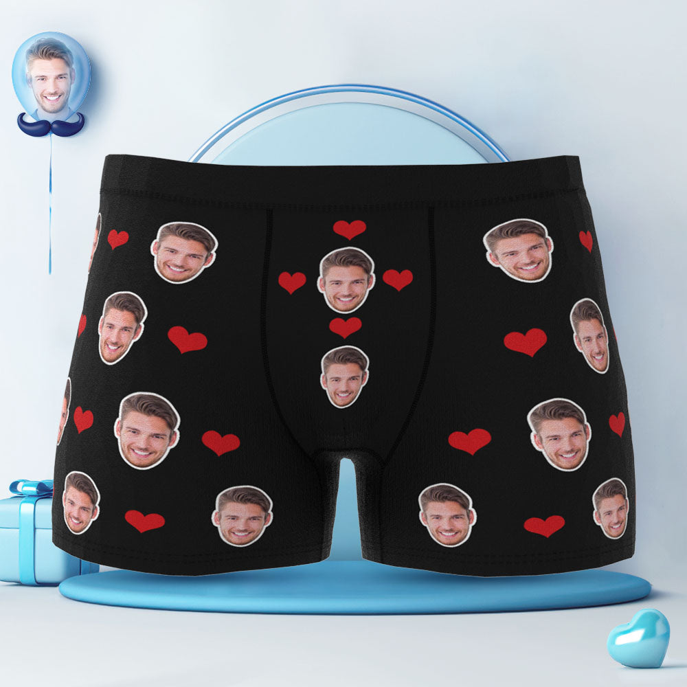 MÄNNER PERSONALISIERTE GESICHTSBOXER SHORTS MIT HERZ HOCHZEITSGESCHENKE