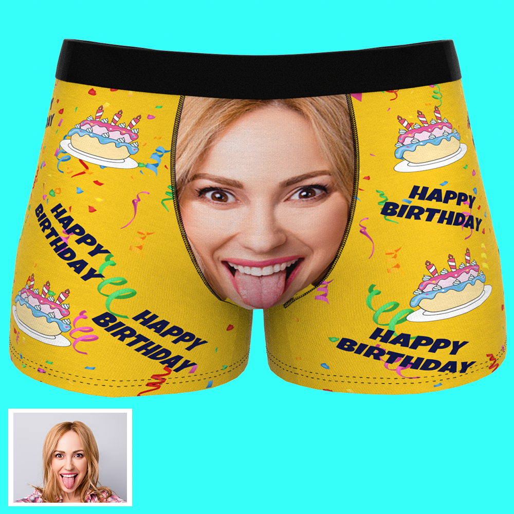 Custom Face Boxer Herren Unterwäsche Alles Gute zum Geburtstag Geschenke für Freund