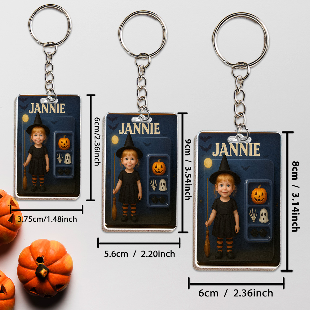 Benutzerdefinierte 3d-effekt Actionfigur Pack Verpackung Personalisierte Acryl Schädel Schlüsselanhänger Geschenk Für Halloween - DePhotoBoxer