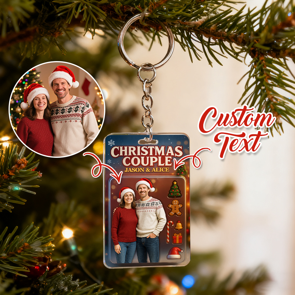 Personalisierte 2D-Charakter-Schlüsselanhänger, Künstlerische Geschenke, personalisierte Acryl-Schlüsselanhänger, Bestes Weihnachtsgeschenk für die Familie