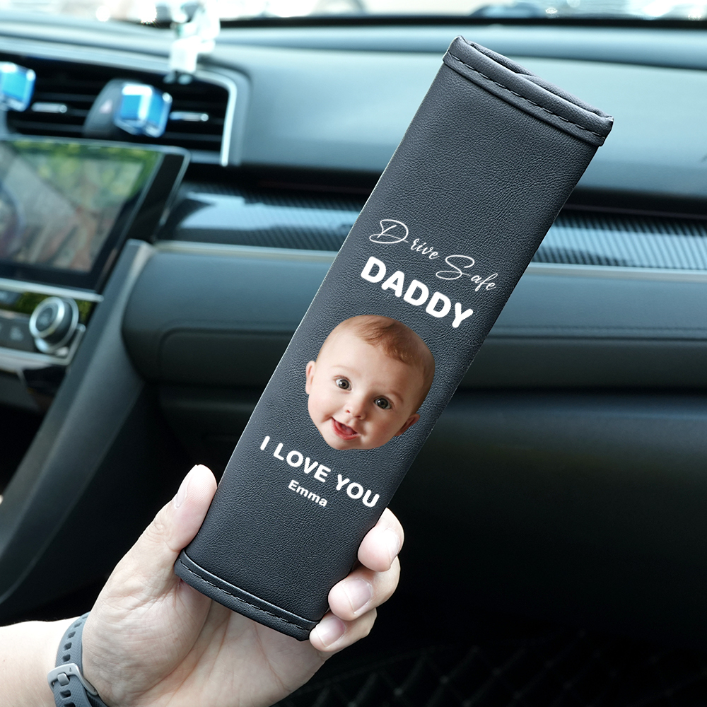 Drive Safe Geschenk Für Papa Benutzerdefinierte Sicherheitsgurt Schulterpolster Personalisiertes Vatertagsgeschenk Für Papa - DePhotoBoxer