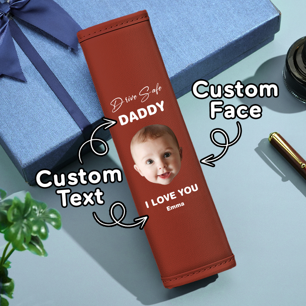 Drive Safe Geschenk Für Papa Benutzerdefinierte Sicherheitsgurt Schulterpolster Personalisiertes Vatertagsgeschenk Für Papa - DePhotoBoxer