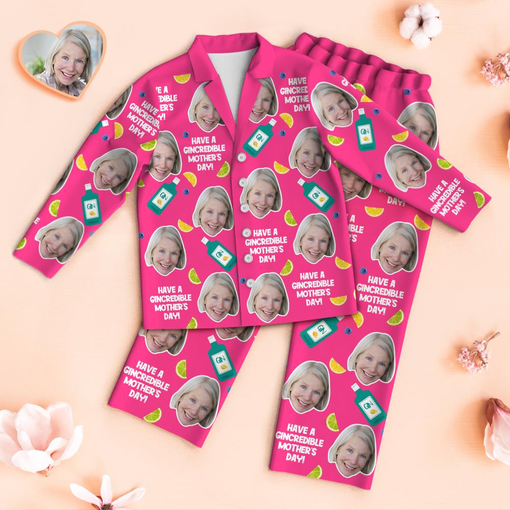 Custom Face Pyjamas Have a Cincredible Mother's Day Personalisiertes Foto-Pyjama-Set Muttertagsgeschenke