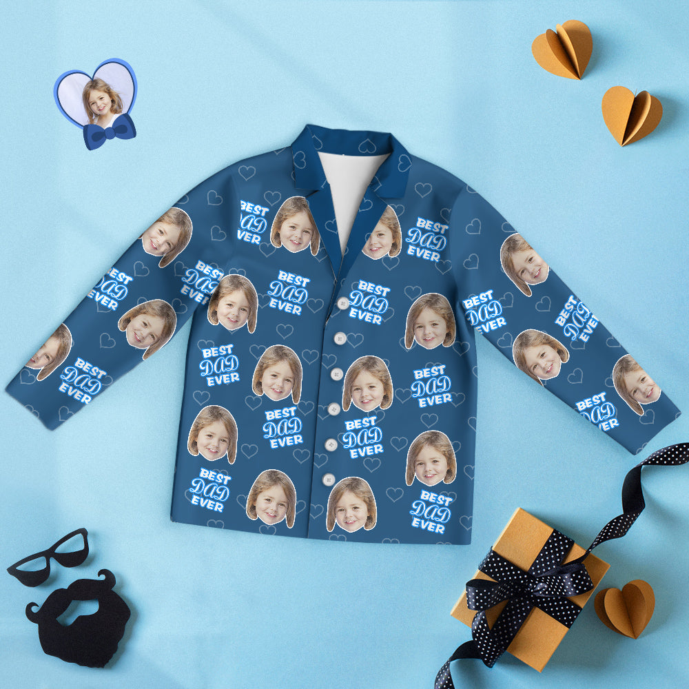 Benutzerdefinierte Gesicht Langarm Pyjamas Nachtwäsche Set Vatertag Geschenk für Papa für BEST DAD EVER