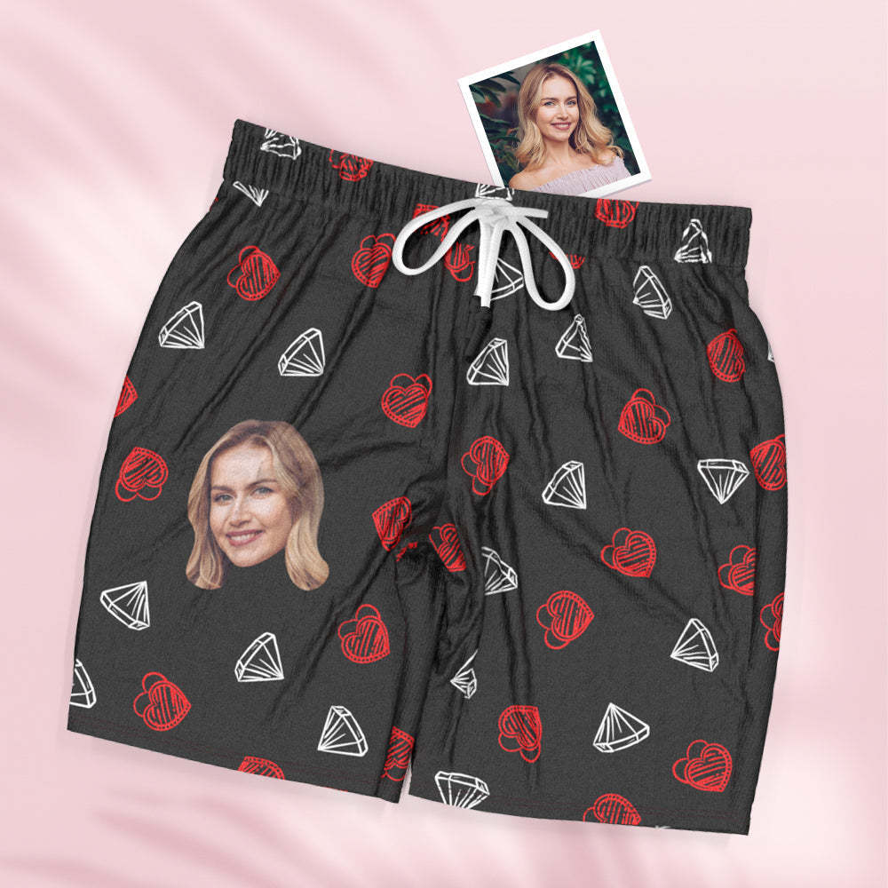 Benutzerdefinierte Gesicht Kurzarm Pyjamas Personalisierte Frauen Nachtwäsche Diamant Geschenke für Sie