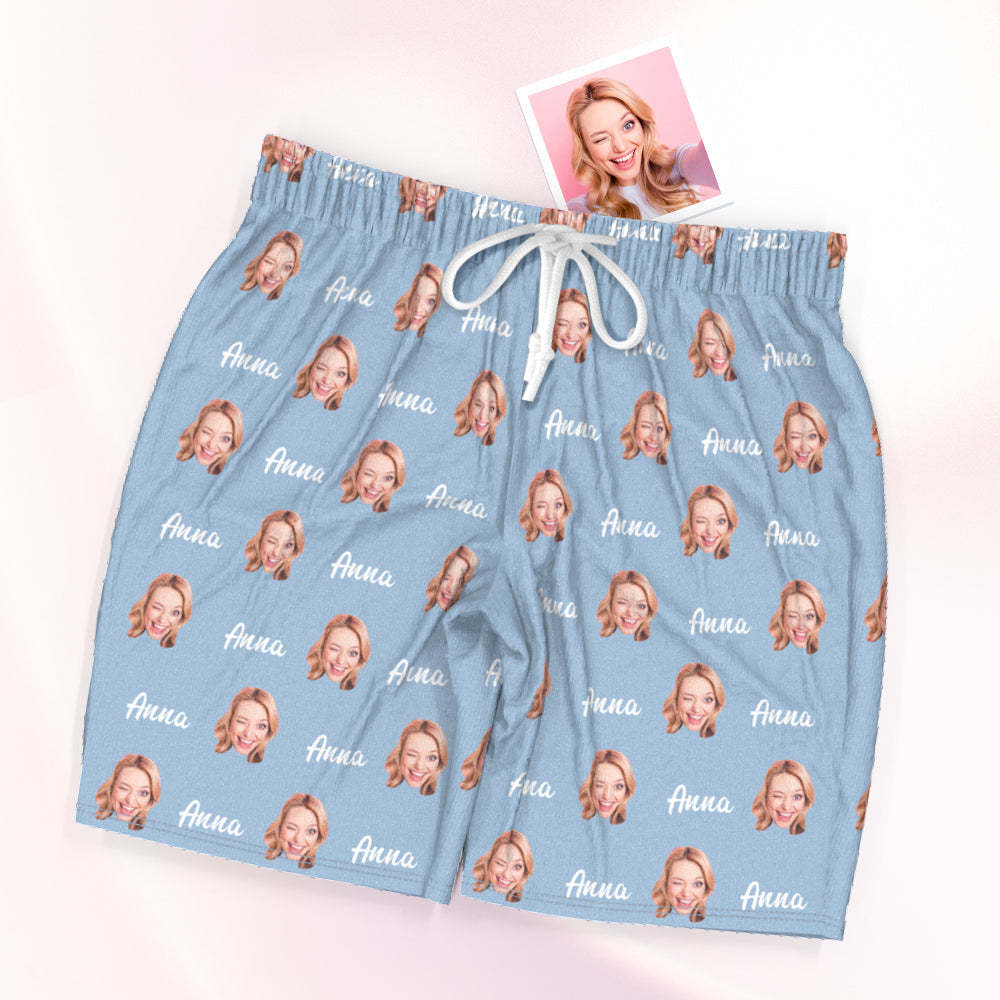 Benutzerdefiniertes Gesicht und Name Kurzarm Pyjamas Personalisierte Foto Pyjama Frauen Männer Sommer Pyjamas Sommer Geschenke