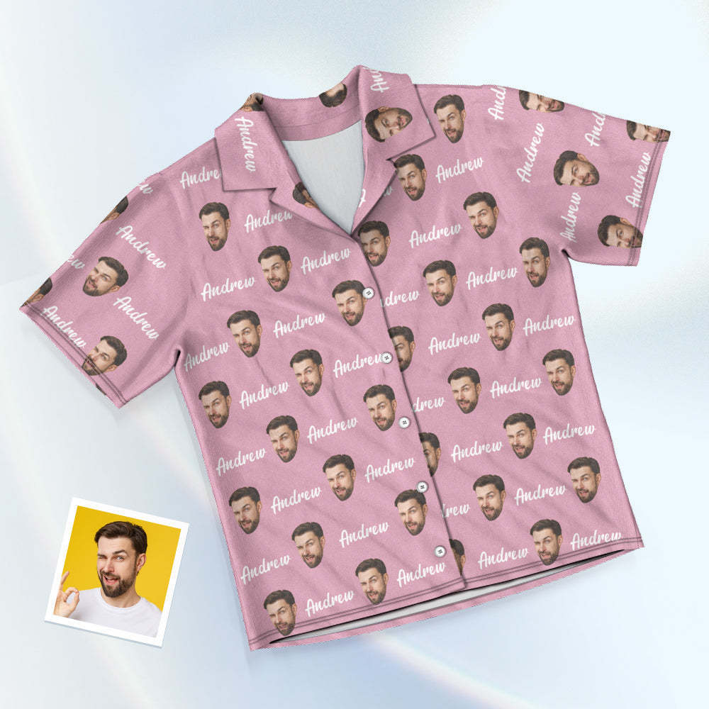 Benutzerdefiniertes Gesicht und Name Kurzarm Pyjamas Personalisierte Foto Pyjama Frauen Männer Sommer Pyjamas Sommer Geschenke
