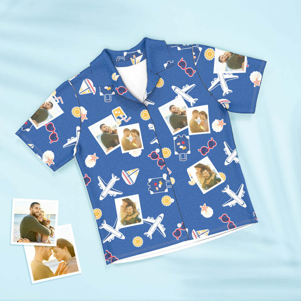 Benutzerdefinierte Foto Kurze Ärmel Pyjamas Personalisierte Reise Pyjama Frauen Männer Sommer Pyjamas Sommer Geschenke