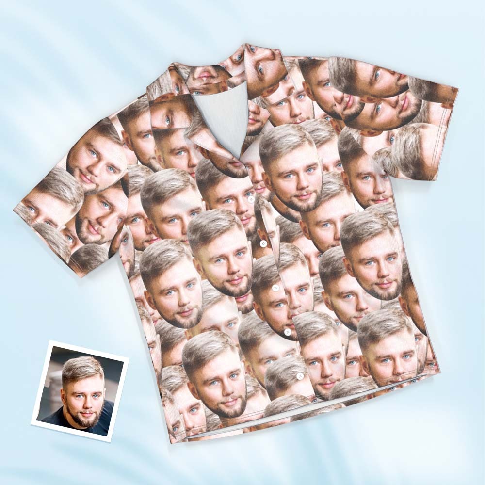Benutzerdefinierte Gesicht Pyjama Personalisierte geknöpfte kurze Pyjama mit Gesicht Mash