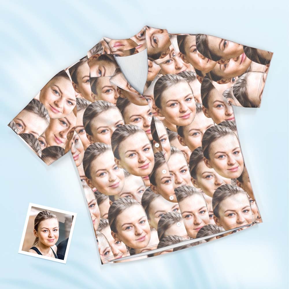 Benutzerdefinierte Gesicht Pyjama Personalisierte geknöpfte kurze Pyjama mit Gesicht Mash