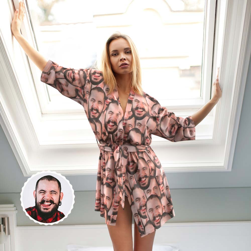 Benutzerdefinierte Gesicht Pyjamas Personalisierte Rundhals Kurze Pyjamas für Gesicht Mash