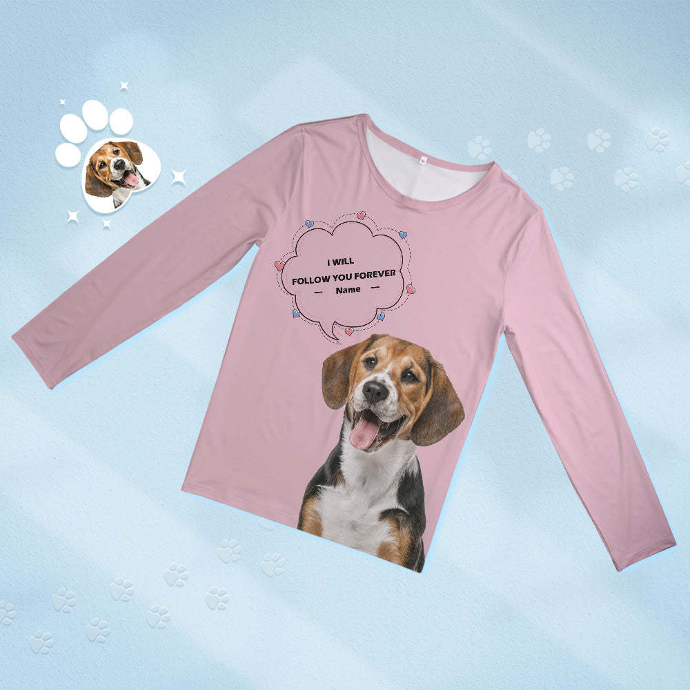 Personalisierter Haustier-foto-namens-pyjama, Personalisiertes Rundhals-hundekatzen-liebhaber-pyjama-geschenk Für Frauen - DePhotoBoxer
