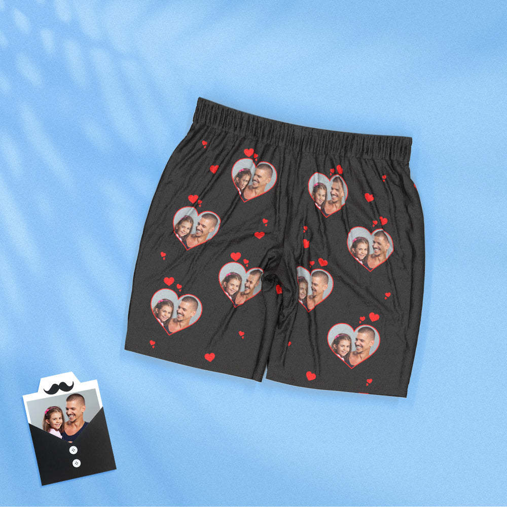 Personalisierter Foto-kurzarm-pyjama, Personalisierte Foto-nachtwäsche, Damen-herren-liebes-pyjama, Vatertagsgeschenke - DePhotoBoxer
