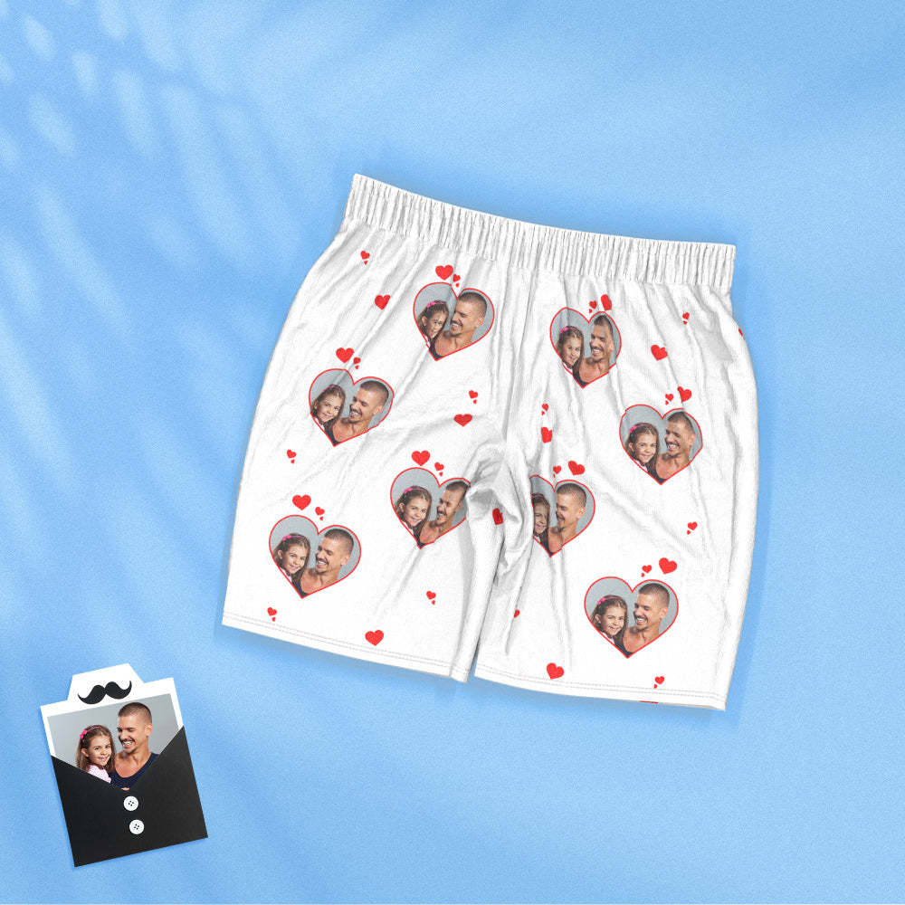 Personalisierter Foto-kurzarm-pyjama, Personalisierte Foto-nachtwäsche, Damen-herren-liebes-pyjama, Vatertagsgeschenke - DePhotoBoxer