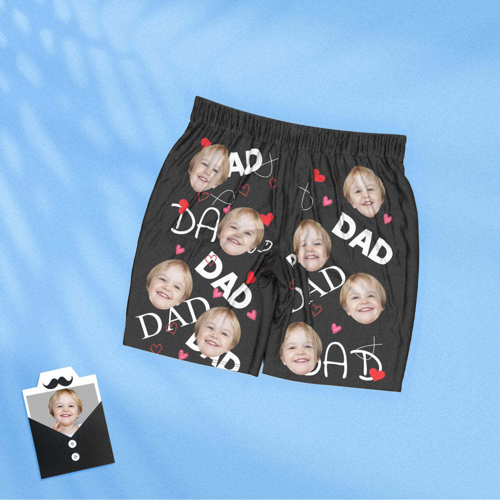 Kurzärmeliger Pyjama Mit Individuellem Gesicht, Personalisiertes Foto, Schlafanzug Für Damen Und Herren, Vatertagsgeschenk Für Papa - DePhotoBoxer