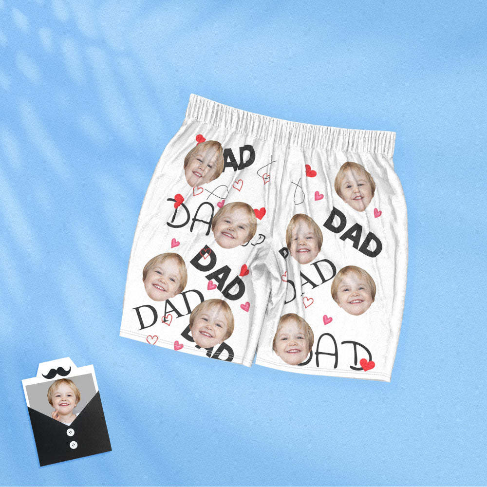 Kurzärmeliger Pyjama Mit Individuellem Gesicht, Personalisiertes Foto, Schlafanzug Für Damen Und Herren, Vatertagsgeschenk Für Papa - DePhotoBoxer